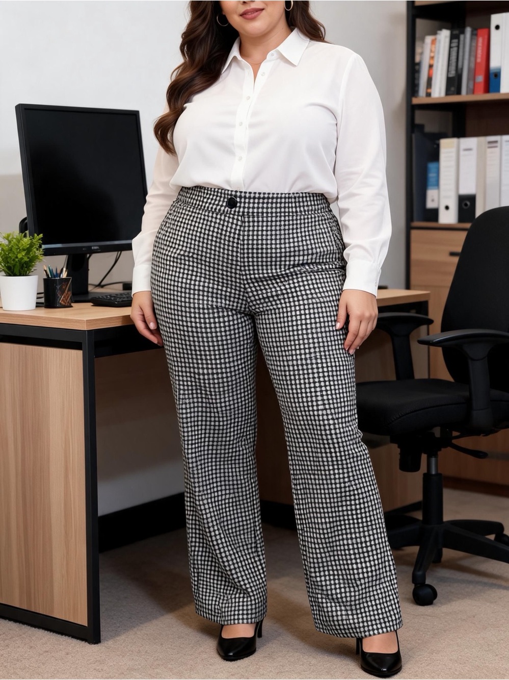 NWT BetaBrand Gingham Black & White Yoga Dress Pants
Inseam 30.5